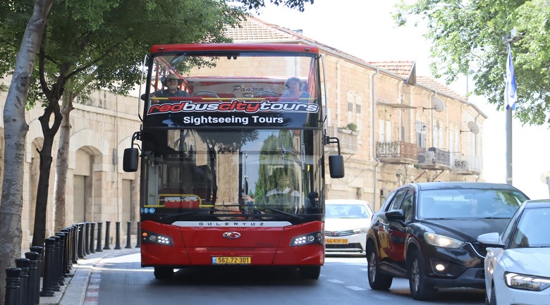 אוטובוס הדו-קומתי האדום בירושלים Red Bus City Tours