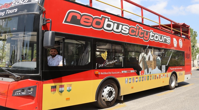 אוטובוס הדו-קומתי האדום בירושלים Red Bus City Tours